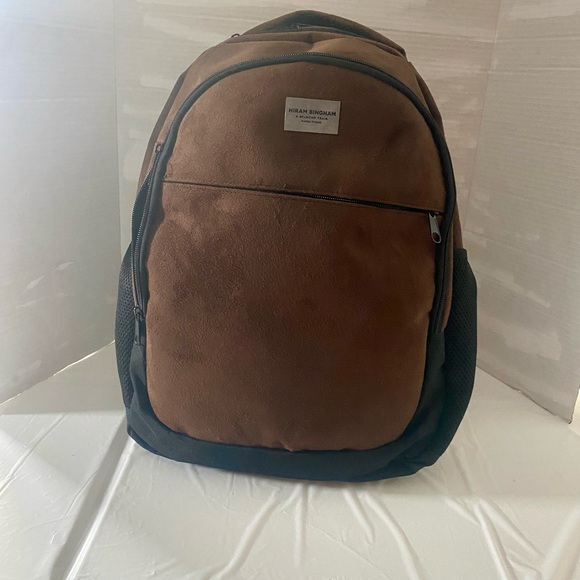 Hiram Bingham Belmond Machu Picchu brown suede travel /laptop backpack - Picture 1 of 10